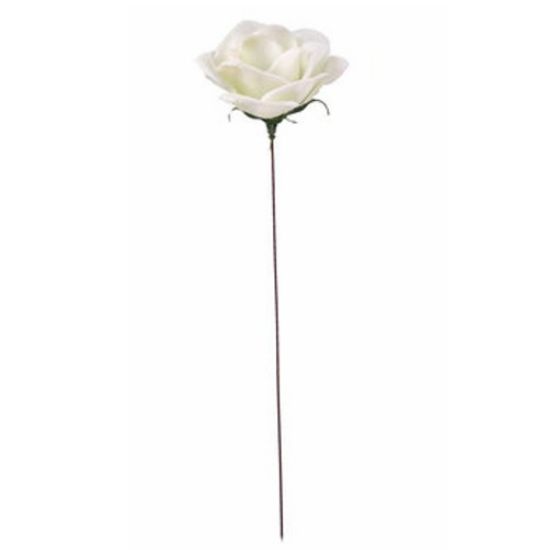 Picture of PLASTIC OPEN ROSE X 100 WHITE