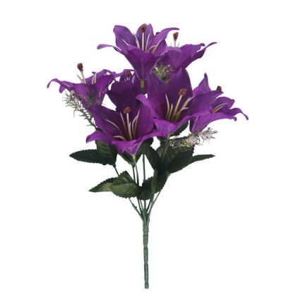 Picture of 34cm TIGER LILY BUSH WITH GYP CAD PURPLE