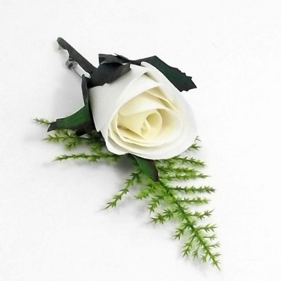 Picture of ROMANCE BRIDAL BUTTON HOLE CORSAGE IVORY X 10pcs