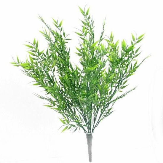 Picture of 53cm LARGE PLASTIC BAMBOO LEAF BUSH GREEN