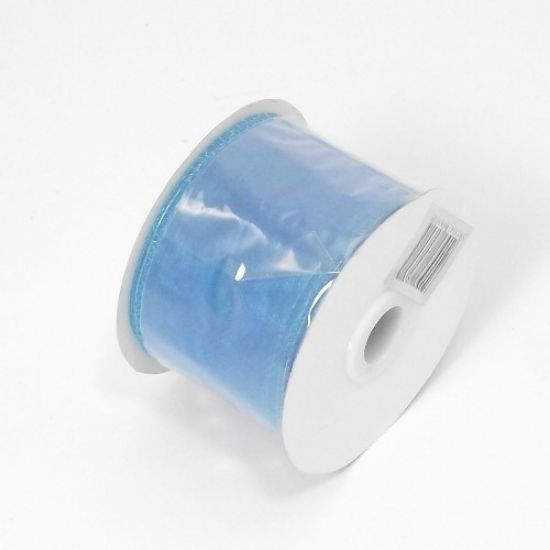 Picture of ORGANZA RIBBON WITH WIRED EDGE 70mm X 20met DARK TURQUOISE
