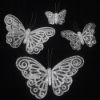 Picture of 4cm ORGANZA BUTTERFLY ON CROCODILE CLIP SILVER X 24pcs