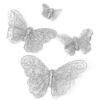 Picture of 4cm ORGANZA BUTTERFLY ON CROCODILE CLIP SILVER X 24pcs