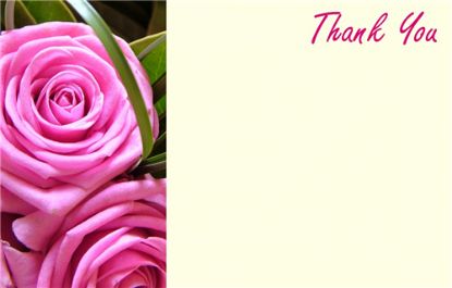 Picture of GREETING CARDS X 50 THANK YOU - ROSES PINK