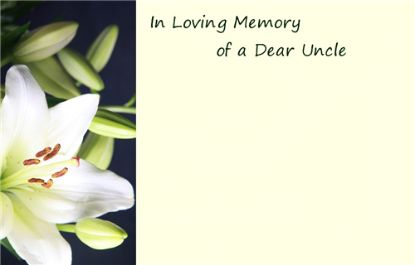 Picture of GREETING CARDS X 50 IN LOVING MEMORY OF A DEAR UNCLE - LILY CREAM