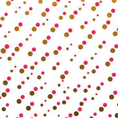 Picture of CELLOPHANE ROLL 80cm X 100met POLKA DOTS GOLD/RED
