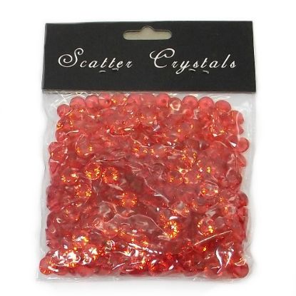 Picture of ACRYLIC STONES - SUPER BRIGHT DIAMOND SCATTER CRYSTALS 10mm X 100g RED