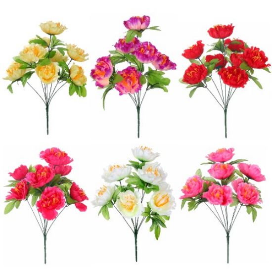 Picture of PEONY BUSH (8 HEADS) ASSORTED X 36pcs