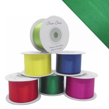 Picture of DOUBLE FACE SATIN RIBBON 38mm X 10metres EMERALD GREEN