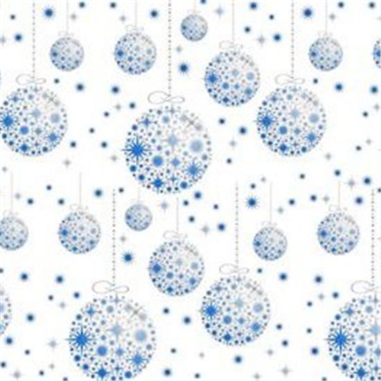 Picture of CELLOPHANE ROLL 80cm X 100met BAUBLE BLUE/SILVER