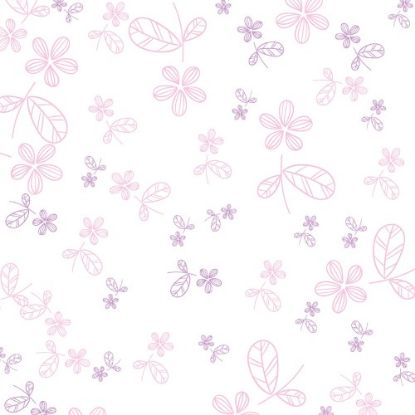 Picture of CELLOPHANE  ROLL 80cm X 100met PRETTY FLOWERS PASTEL PINK/LILAC