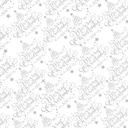 Picture of CELLOPHANE ROLL 80cm X 100met MERRY CHRISTMAS SILVER