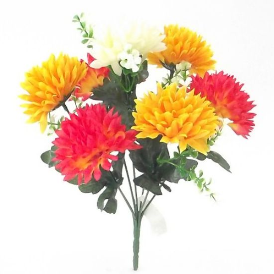 Picture of SPIKY CHRYSANTHEMUM BUSH IVORY/YELLOW/ORANGE