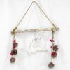 Picture of 40cm HANGING WOODEN REINDEER CHRISTMAS DECO NATURAL/RED