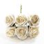 Picture of PRINCESS COLOURFAST FOAM ROSE BUNCH OF 6 PEARLISED WHITE