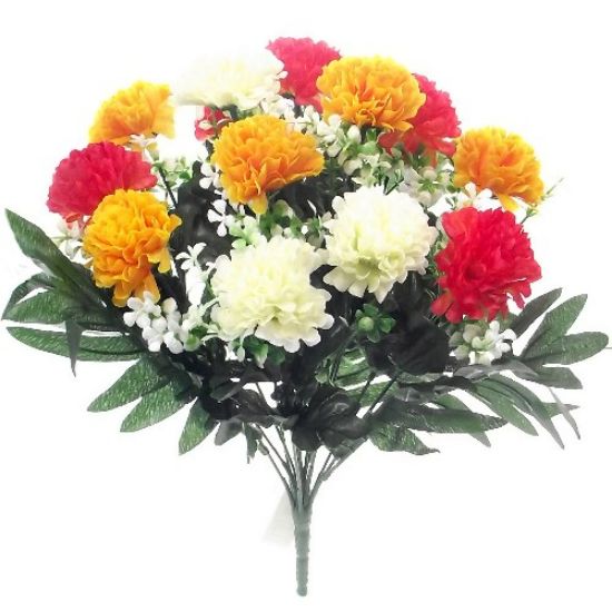 Picture of MINI CHRYSANTHEMUM BUSH (14 HEADS) IVORY/YELLOW/ORANGE