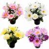 Picture of CEMETERY POT WITH GERBERA ROSEBUD AND DAISY ASSORTED X 12pcs