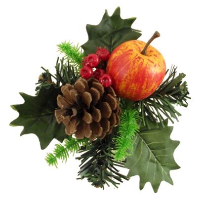 Picture of CHRISTMAS PICK WITH CONE APPLE AND RED BERRIES NATURAL