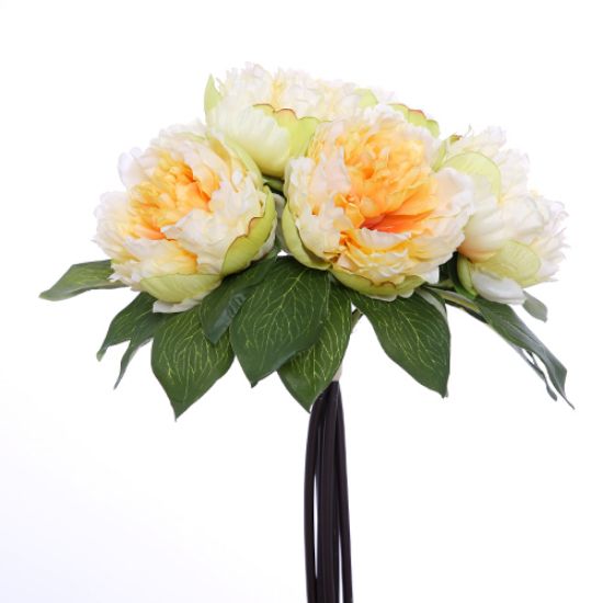 Picture of 31cm LARGE PEONY BUNDLE LEMON