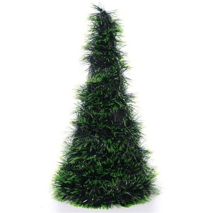 Picture of 26cm TINSEL CONE GREEN/BLACK