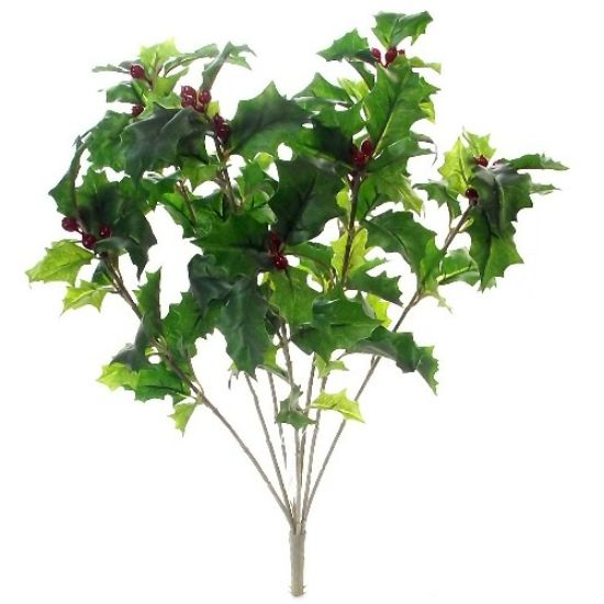 Picture of 40cm LARGE HOLLY AND BERRY BUSH GREEN