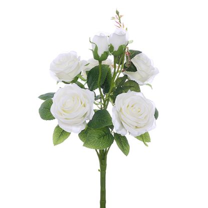 Picture of 48cm ROSE AND ROSEBUD BUSH IVORY