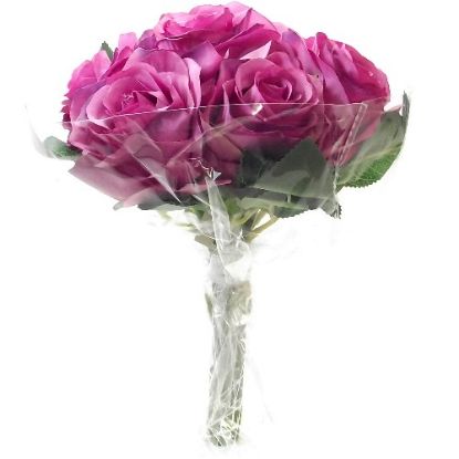 Picture of 28cm CELLO WRAPPED ROSE BUNDLE (BUNDLE OF 7) MAUVE