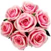 Picture of 30cm VELVET TOUCH ROSE BUNDLE (7 STEMS) PINK