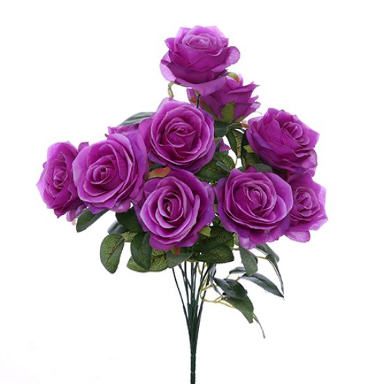 Picture of 42cm LARGE OPEN ROSE BUSH PURPLE