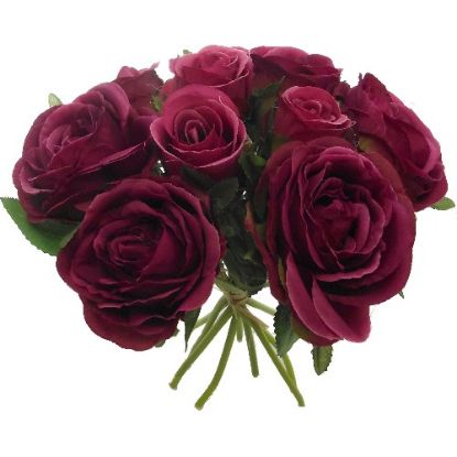Picture of MIXED ROSE BUNDLE (9 HEADS) RASPBERRY