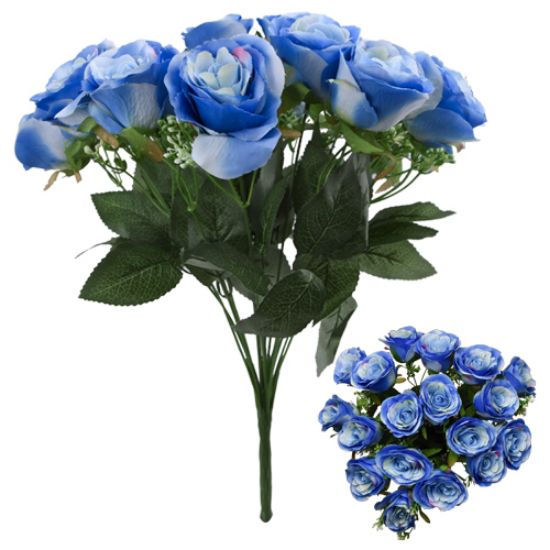 Picture of LARGE ROSEBUD BUSH WITH GYP (18 HEADS) BLUE