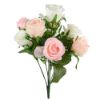 Picture of ROSEBUD BUSH WITH GYP (9 HEADS) IVORY/PINK/PEACH