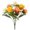 Picture of ROSEBUD BUSH WITH GYP (9 HEADS) CREAM/ORANGE/YELLOW