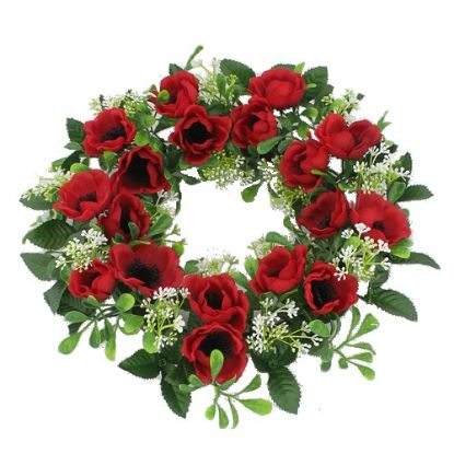 Picture of ANEMONE WREATH LARGE RED