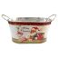 Picture of 22cm METAL OVAL PLANTER WITH EARS - MERRY CHRISTMAS SANTA