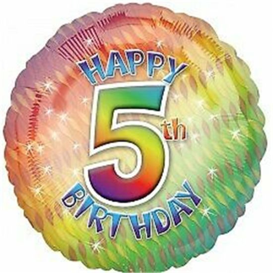 Picture of ANAGRAM 17 INCH FOIL BALLOON - HAPPY 5TH BIRTHDAY