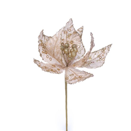 Picture of 25cm SINGLE POINSETTIA GOLD