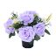Picture of CEMETERY POT WITH ROSES DAISIES AND FOLIAGE LILAC/WHITE