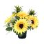 Picture of CEMETERY POT WITH SUNFLOWERS DAISIES AND FOLIAGE LIGHT YELLOW/WHITE