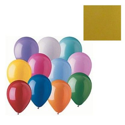 Picture of 12 INCH PREMIUM QUALITY LATEX BALLOONS X 100pcs METALLIC GOLD