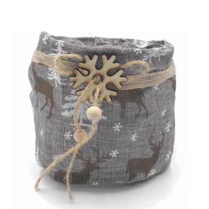 Picture of 12cm CLOTH PLANTER - REINDEER GREY