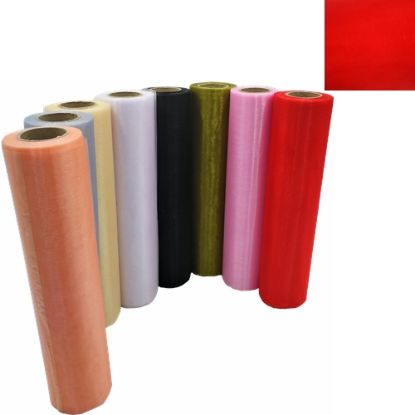 Picture of ORGANZA SNOW SHEER ROLL 29cm X 25met RED