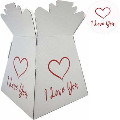 Picture of BOUQUET BOX GLOSSY - I LOVE YOU WHITE/RICH RED X 30pcs