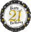 Picture of FS BALLOONS 18 INCH HOLOGRAPHIC FOIL BALLOON - HAPPY 21st BIRTHDAY CELEBRATION