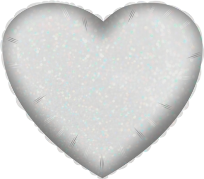 Picture of FS BALLOONS 18 INCH HOLOGRAPHIC FOIL BALLOON PLAIN HEART SILVER