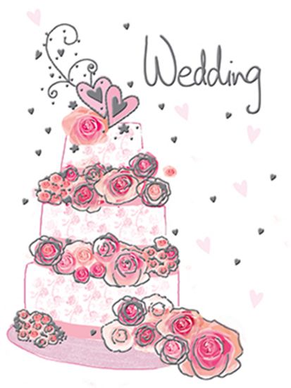 Picture of 10cm MINI GIFT CARD X 6pcs - WEDDING CAKE