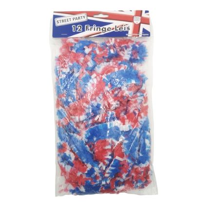 Picture of 90cm FRINGE LEI RED WHITE AND BLUE X 12pcs