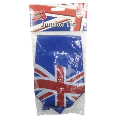 Picture of SATIN JUMBO UNION JACK TIE RED WHITE AND BLUE