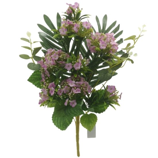 Picture of 48cm BUDDING HYDRANGEA AND FOLIAGE BOUQUET MAUVE