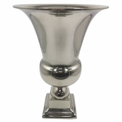 Picture of 43cm LARGE HEAVY METAL URN VASE NICKEL PLATED